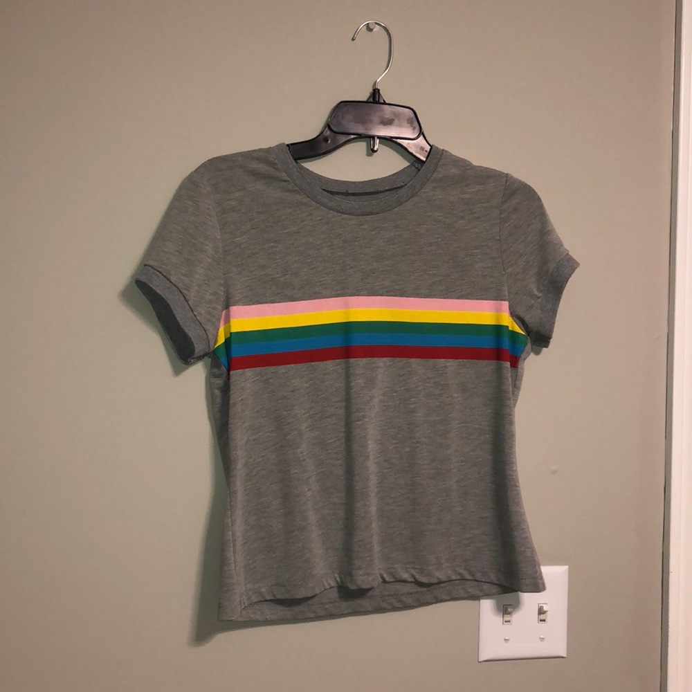 Rainbow Gray Crop Top